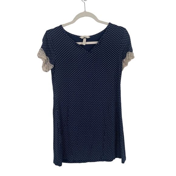 Soma Navy Blue Polka Dot Short Sleeve Nightgown Womens XS - Picture 1 of 5